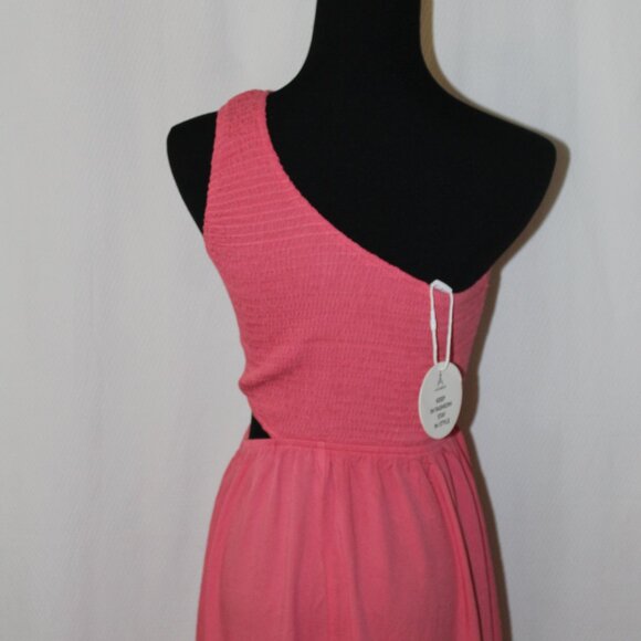 Pretty In Pink ANRABESS Smock Top Side Cutout 1 Shoulder Pullover Dress S NWT's - Picture 8 of 13